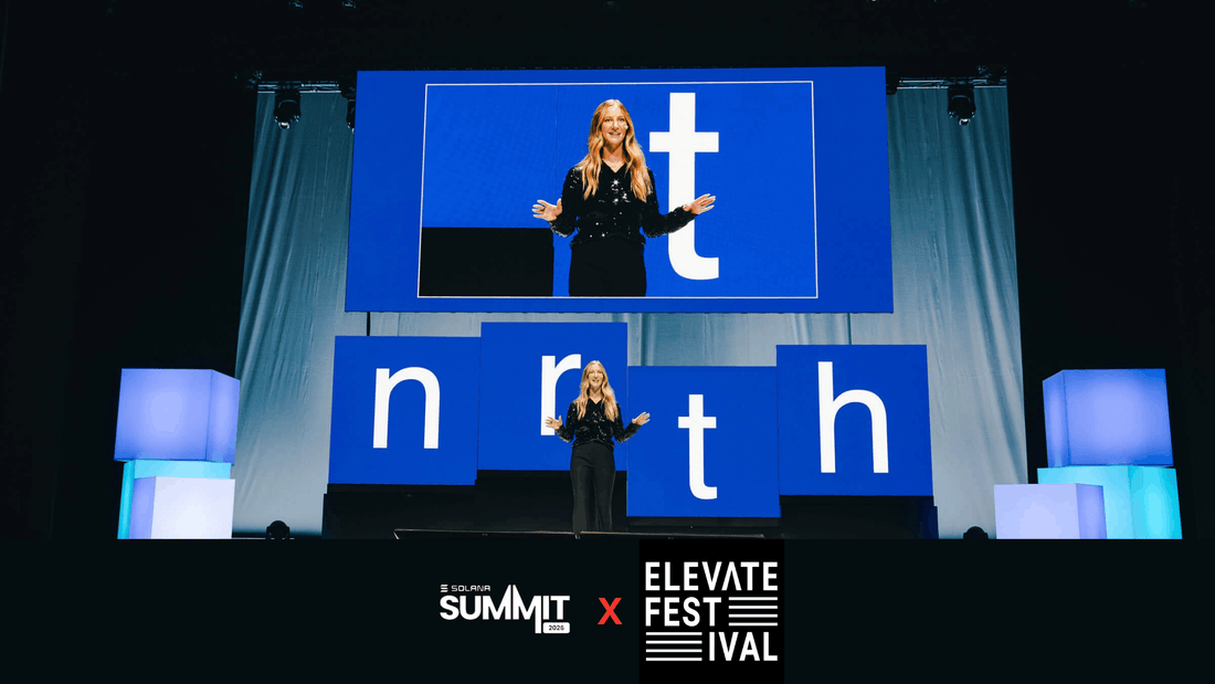 Nrth stage at Elevate 2026 with Solana Summit Canada and Elevate Festival event branding in Toronto