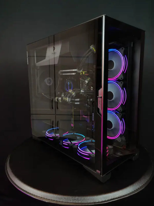 AlphaPC Venom Glass Encased Gaming PC with LED fans for high-end productivity