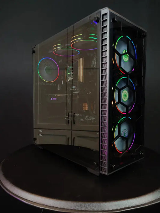 Crystal Hydra i7 Gaming PC with RGB lighting and 32GB RAM for ultimate performance