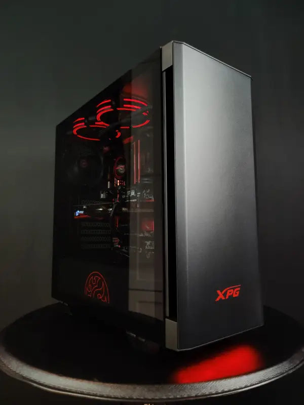 Red-illuminated Phoenix Gaming PC tower with 16GB RAM for an immersive gaming experience