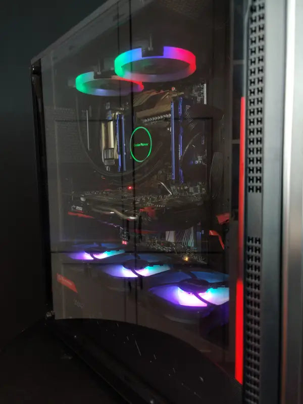 Silver Shark i7 Gaming and Editing Workstation with RGB lighting for rendering gaming