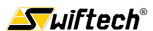 Swiftech logo with a yellow and black design on a white background partnership with Alpha PC